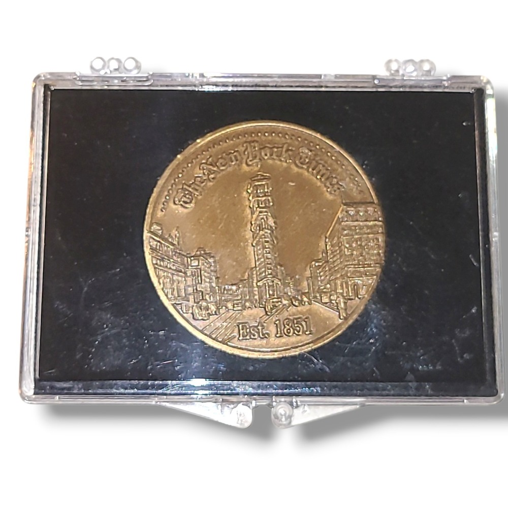 The New York Times Collectible Bronze Token Engraved 04/22/1960